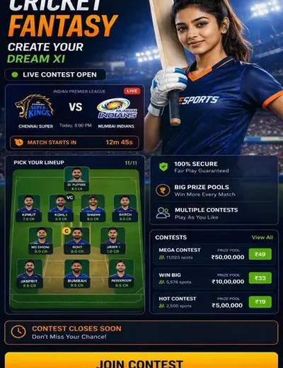 Cricketwhats (cricket whatsapp) fantasy cricket & matchday visual 3